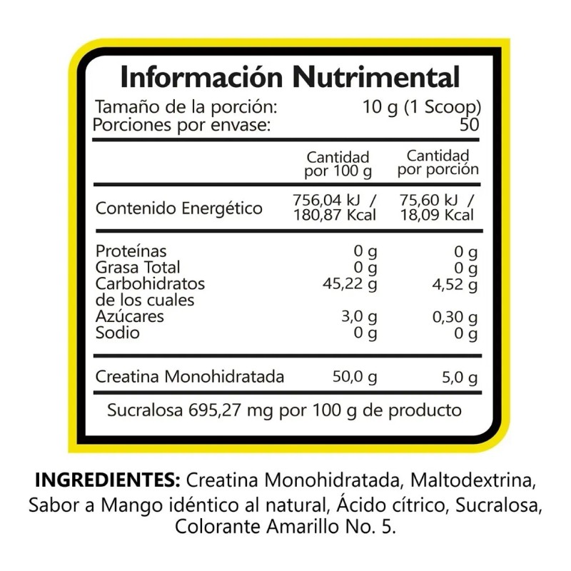 Bhp Ultra Creatina Monohidratada 500 Gr 100 Servicios