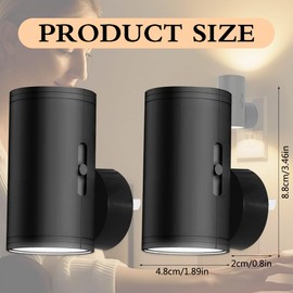 KUWUNG Socket Lamp Dimmable, Pack of 2 Night Light with Sensor, Night Light Socket Dimmable, Up and Down Lights Indoor, Dimmable Night Light for Hallway, Bedroom, Stairs