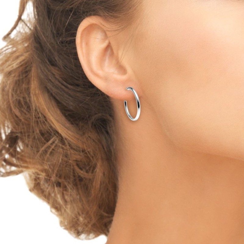 3 Pairs Sterling Silver 3mm Hoop Earrings Set for Women