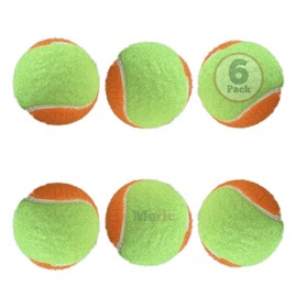 Meric Squeak Toys for Dogs, 2.5" Round Tennis Balls, Green and Orange, Great for Chewing, Tossing, Bouncing & Fetching, for Beagles, Boxers, Retrievers, and Dalmations, 6-pc