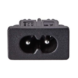 uxcell C8 Panel Mount Plug Adapter AC 250V 2.5A 2 Pins IEC Inlet Module Plug Power Connector Socket Straight 10pcs