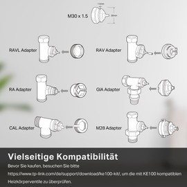 Kasa Smart Radiator Thermostat KE100 Kit, Digital Thermostat Heating with Hub, Energy Saving, Schedule, Control on the Go via App, Alexa and Google Assistant, Easy Installation and Use