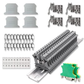 yotutun DIN Rail Terminal Blocks, UK 2.5 Feed-Through Terminal, Suitable Terminal Strip, DIN Rail Terminal Blocks, Terminal Block Kit for DIY Production Automation, Circuit Conversion
