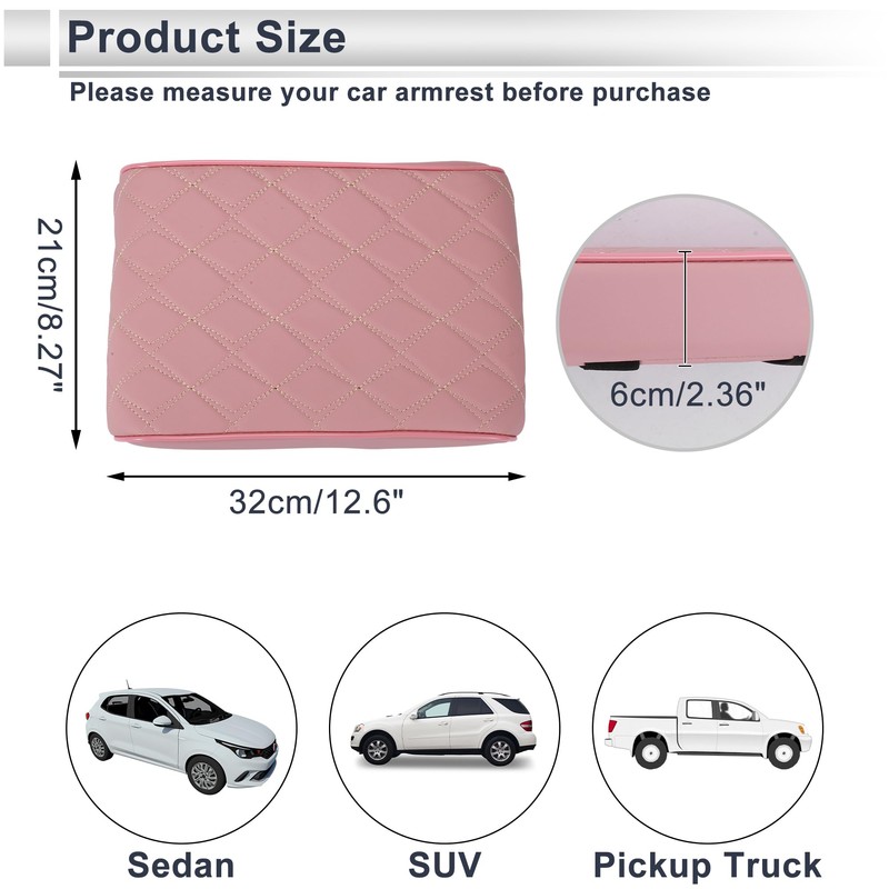 X AUTOHAUX Car Center Console Cover Car Armrest Cover 12.6"x8.27"x2.36"