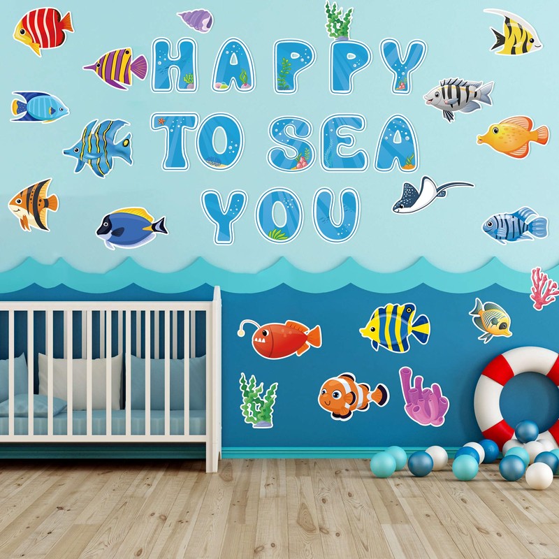 Bulletin Board Decorations Summer Cutouts Chalkboard Under The Sea Beach