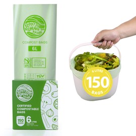 RAYTID Compostable Food Waste Bags 6L 150 food bin Bags EN13432 Home Compost bin liners