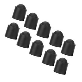 Dilwe 10 Pieces Pool Cue Cap Rubber Cover Billiard Cue Stick Protective Hat for Snooker Cue Tip Pool Billiard Accessories (Black)