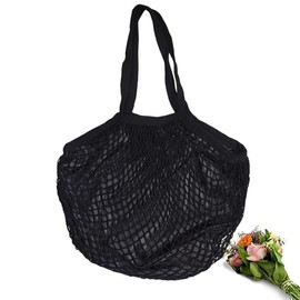 OULIGET Beach Mesh Tote Bag,Casual Shoulder Handbag Bag Hobo Bag for Women,Large Foldable Reusable Net String Grocery Bags (Black)