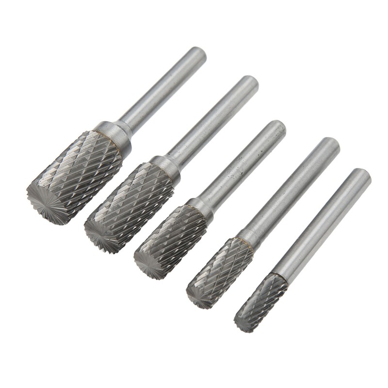 Double Cut Carbide Burrs Rotary Files Set 6mm Shank for