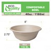 [50 Pack] 40 oz Round Disposable Compostable Paper Bowls Heavy-Duty,