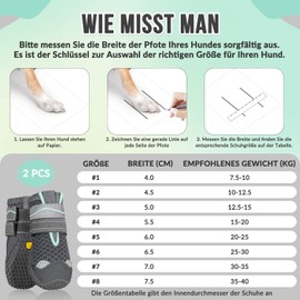 SlowTon Dog Shoes Paw Protection, Pack of 2 Breathable Dog Shoes Outdoor with Non-Slip Sole, Adjustable Reflective Velcro Dog Boots for Small, Medium and Large Dogs