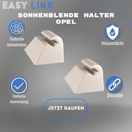 Easy Link 2X Sonnenblende Halter Bügel Halterung Clip Beige Kompatibel mit Opel Corsa B Vectra A Astra F Tigra Omega Senator Vivaro 1438336 90332334