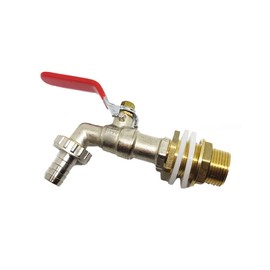 Lever Outside Tap, IBC Tank Adapter Brass Bib and Tap Connector for Garden, Washing Machine and Household (3/4 Inch)