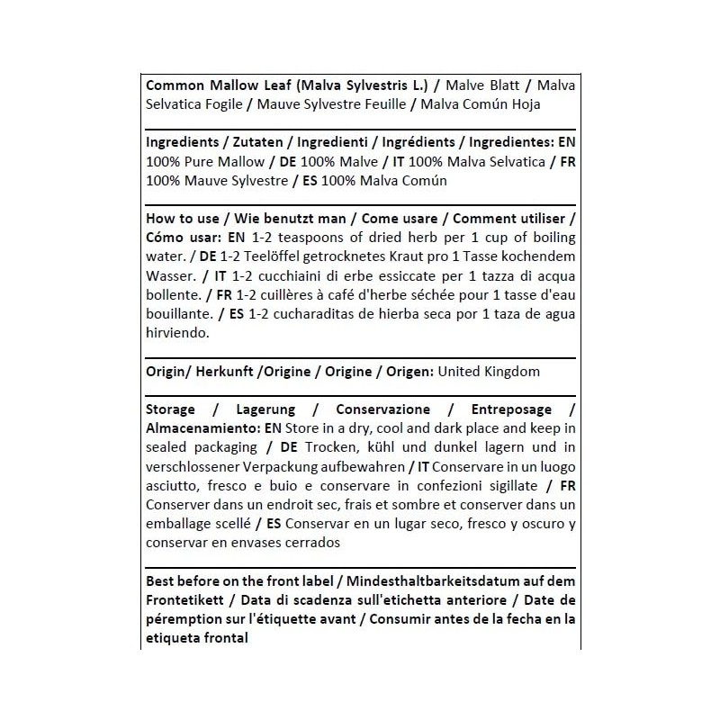 Herba Organica - Common Mallow Leaf - Malva L -