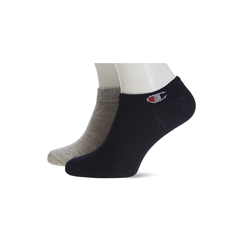 Champion Unisex Socks (Pack of 6), Light grey mottled, white,