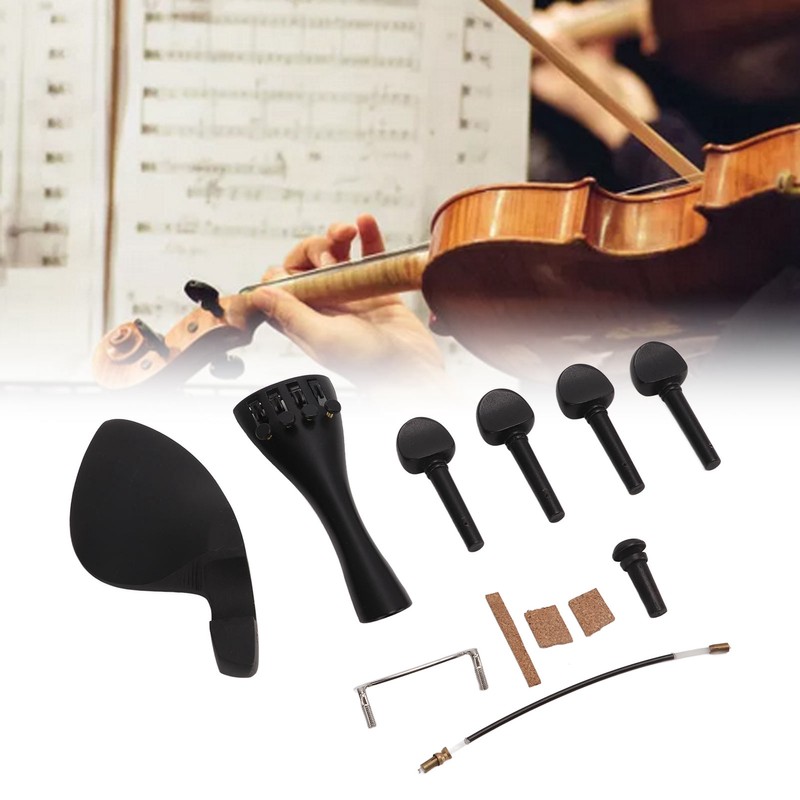Violin Fiddle Accessories Kit Replacement Parts Metal Wooden for 4/4