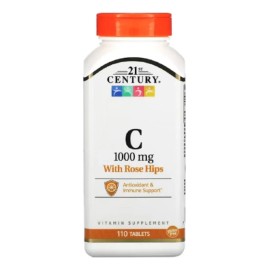 Vitamina C 1000mg con Rosa Mosqueta 21st Century 110 Tabletas Suplemento