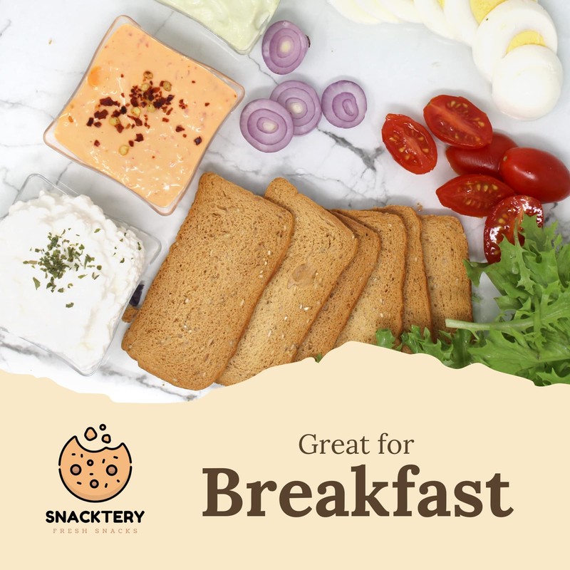 Snacktery Sesame Melba Toast Crackers - All Natural Thin and
