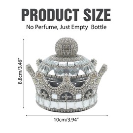 Crown Air Freshener for Car, Crystal Fragrance Diffuser, Air Freshener Holder, Crystal Crown Fresheners Ornament Bottle for Car Dashboard Interior Home Office Decoration (Silver, No Perfume)