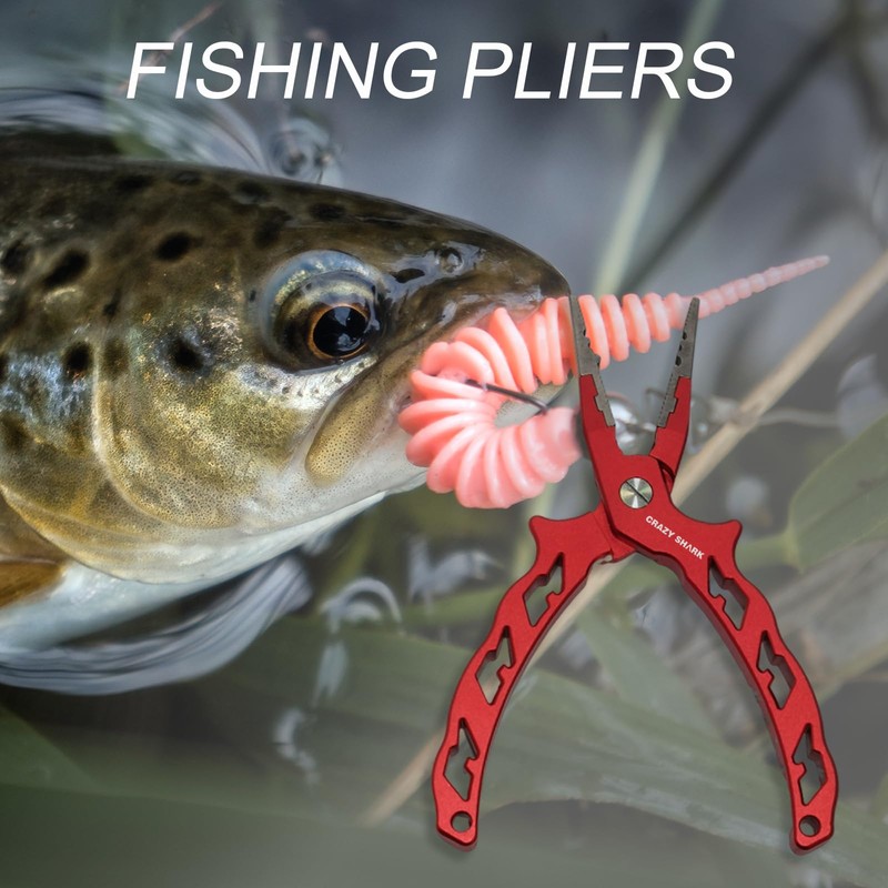 Fishing Pliers Saltwater Resistant Fishing Gear, Tungsten Carbide Cutters, Split