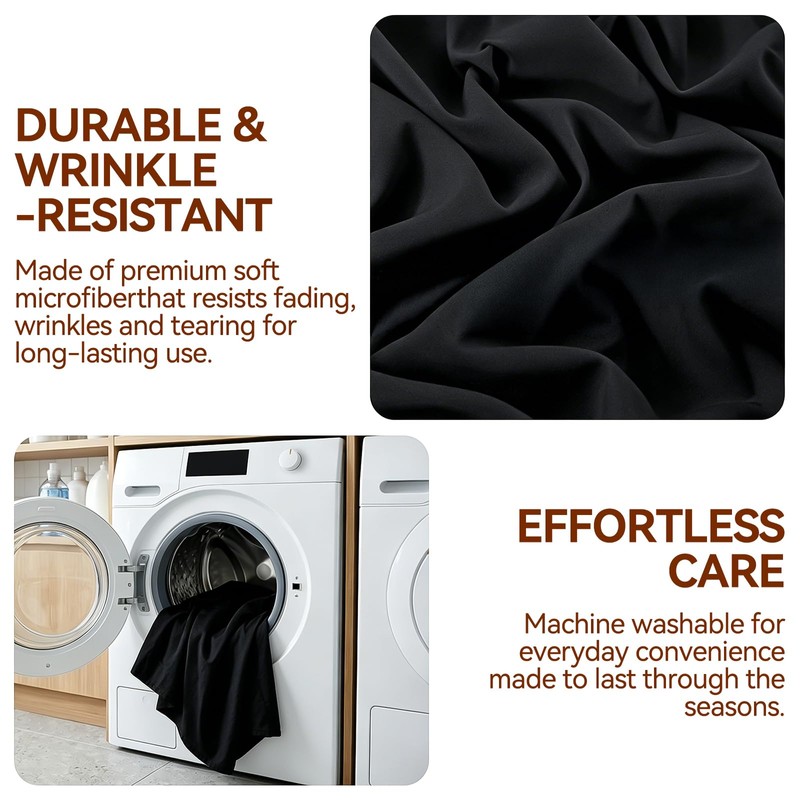 Vocander Black Split Corner Bed Skirt for King Beds 14