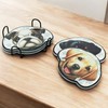 MIJOMA Untersetzer Set Hund – 4er Keramik Glasuntersetzer mit Metallhalter