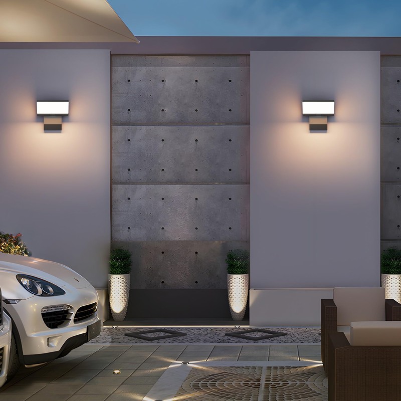 Coinmit 2 Pack Modern Outdoor Wall Light 3000K 24W Porch