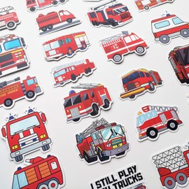 50 Pcs Fire Truck Fire Truck Seal Pump Truck Kids Gift Decal Firefighter Boy Fire Vehicle Collector Vehicle Sticker Pack