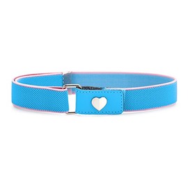 Ladeheid P15G Girls' Elastic Belt 1-6 Years 34-65 cm, Blue/Pink/Heart