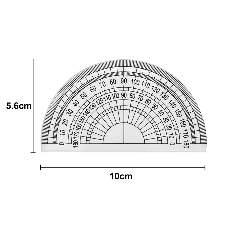 FUZVOL 3PCS Plastic Protractors 180 Degree Protractor for Students Teachers