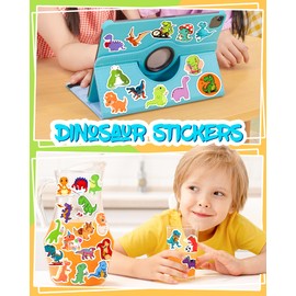 300 Pcs Dinosaur Stickers for Kids, Cute Water Bottle Stickers for Kids Waterproof, Vinyl Laptop Kid Sticker Pack, Kid Classroom Prizes for Elementary Students