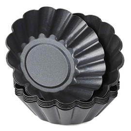 Egg Tart Mold Set of 12 Carbon Steel Upgrade Bigger Size Muffin Mold Tin Pan Baking Tool