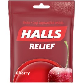 HALLS Relief Cherry Cough Drops, 14 Total Drops