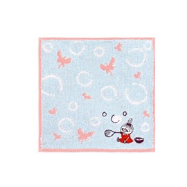 MOOMIN 47-0330065 Shabondama Towel Handkerchief, Blue, Little My Small, Full Fee Cotton, Approx. 7.9 x 7.9 inches (20 x 20 cm)