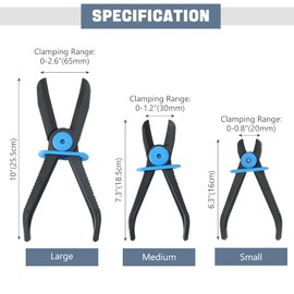 DASBET Hose Pinch Off Pliers Set 3PCS Straight Jaw＋3PCS Right Angled Jaw Fuel Line Clamps Hose Clamp Pliers 3 Sizes for Fuel Hoses, Flexible Hoses, Brake Hoses (3pcs Straight ＋ 3pcs 90° Angled)