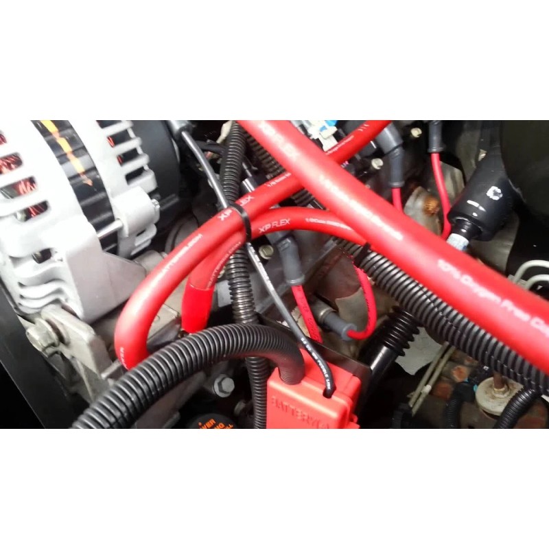 Bullz Audio BIG 3 Upgrade 1/0 GAUGE Alternator Electrical RED