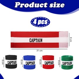 4 PCS Captains Armband, Captain Armband Football Set, 4 colors Kids Captain Armband, Velcro Adjustable Elastic kids captain armband football for All Sports Events, Clubs, Teams