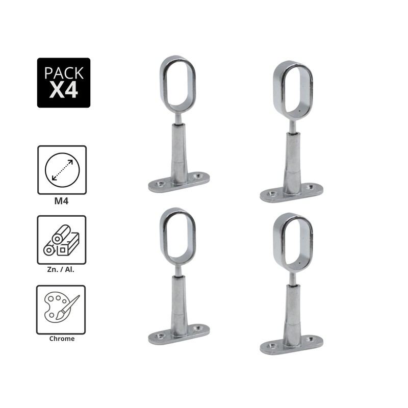DOJA Barcelona Wardrobe Rail Oval Wall Mount Cabinet Rail Centre