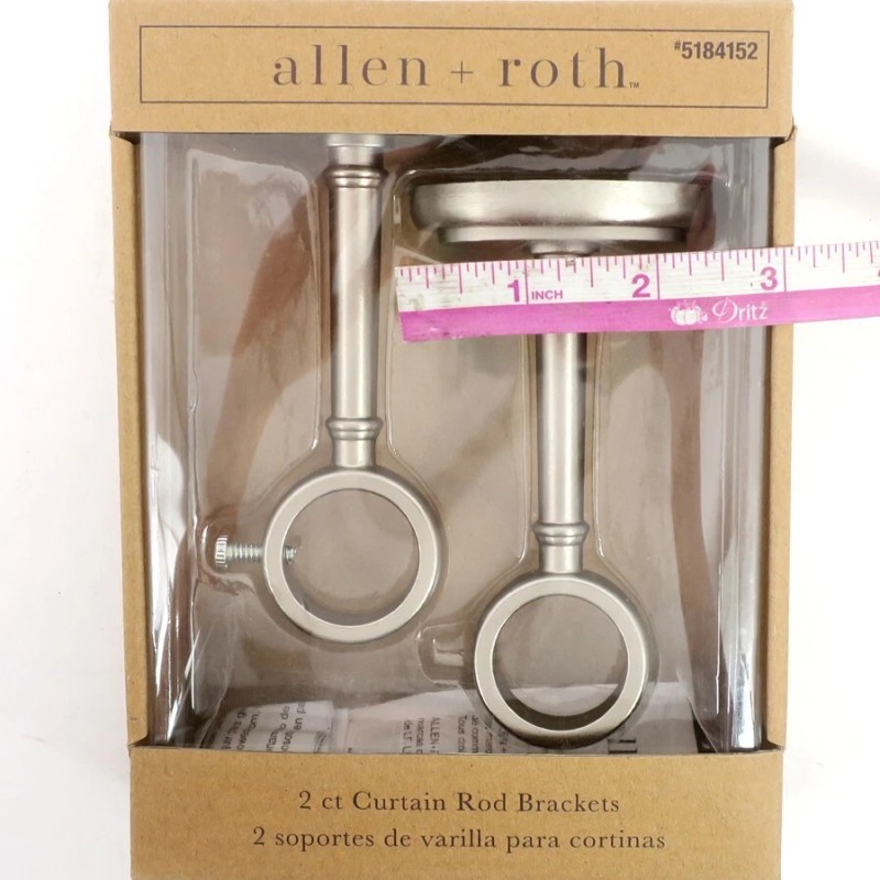 Allen & Roth 2 ct Curtain Rod Brackets, Brushed Nickel