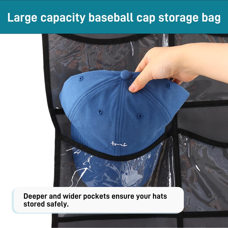 Fixwal Hat Organizer for Baseball Caps, 27 Pocket Over The