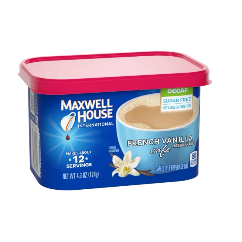 Maxwell House International Sugar-Free French Vanilla Café-Style Decaf Instan...