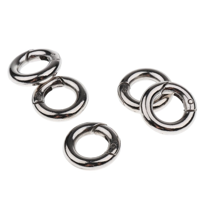 SONONIA 5pcs Round Snap Open Hook Spring Ring Keychain Carabiner