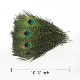 THARAHT 120pcs Peacock Feather Natural in Bulk 10-12 inch 25-30cm For Craft Vase Wedding Home Party Christmas Day Decoration Peacock Feathers