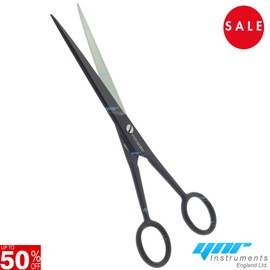 YNR England Hairdressing Barber Hair Scissor for Professional Hairdressers Barbers Stainless Steel Hair Cutting Shears - For Salon Barbers, Home, Men, Women, Children & Adults (6"Black + Comb)