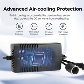 RoyPow RoyPow Spannungswandler 230v auf 12v, KFZ-Netzteil 12V 10A mit Zigarettenanznder Buchse, 120W (Max. 150W) AC-DC Spannungswandler, Wechselrichter 220 auf 12 Volt