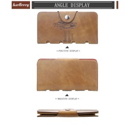 Unbranded Men's Leather Long Wallet Bifold ID Card Holder Purse Checkbook Clutch Billfold