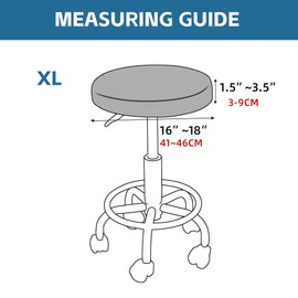 Shukii Stool Covers Round 2 Pack Bar Watedrproof PU Slipcover with Elastic Cushion Seat for Chair, Beige