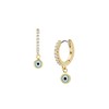 Fossil Women's Sutton Evil Eye Brass Hoop Earrings