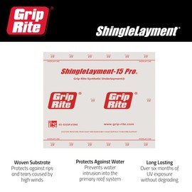 Grip-Rite ShingleLayment 15-Pro 4 ft. W X 250 ft. L Polypropylene Smooth Rolled Roofing Paper