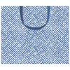 Caspari Fretwork Large Gift Bag in Blue, 1 Count